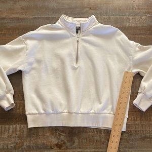 Banana Republic White 3/4 Zip Jacket